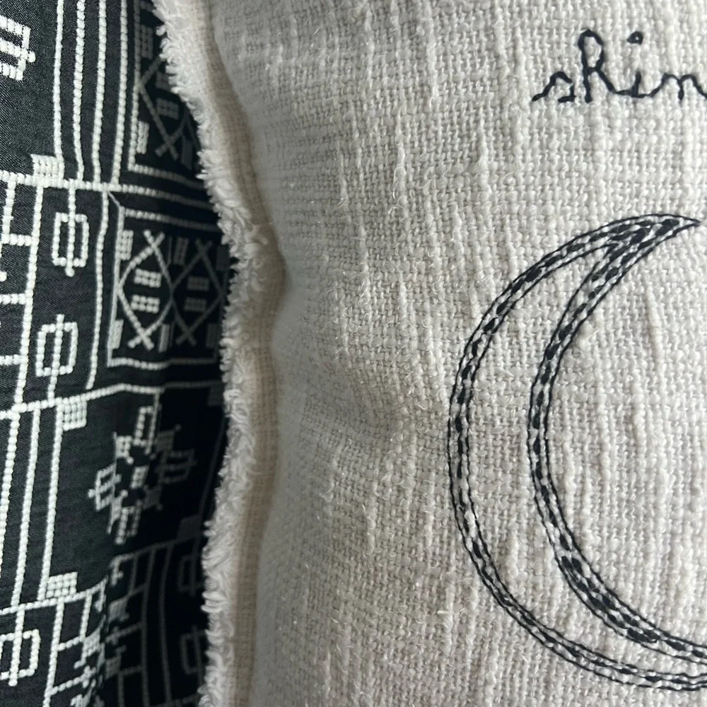 Sugarboo & Co Large 24x24 White Cotton Throw Pillow with Rumi Quote